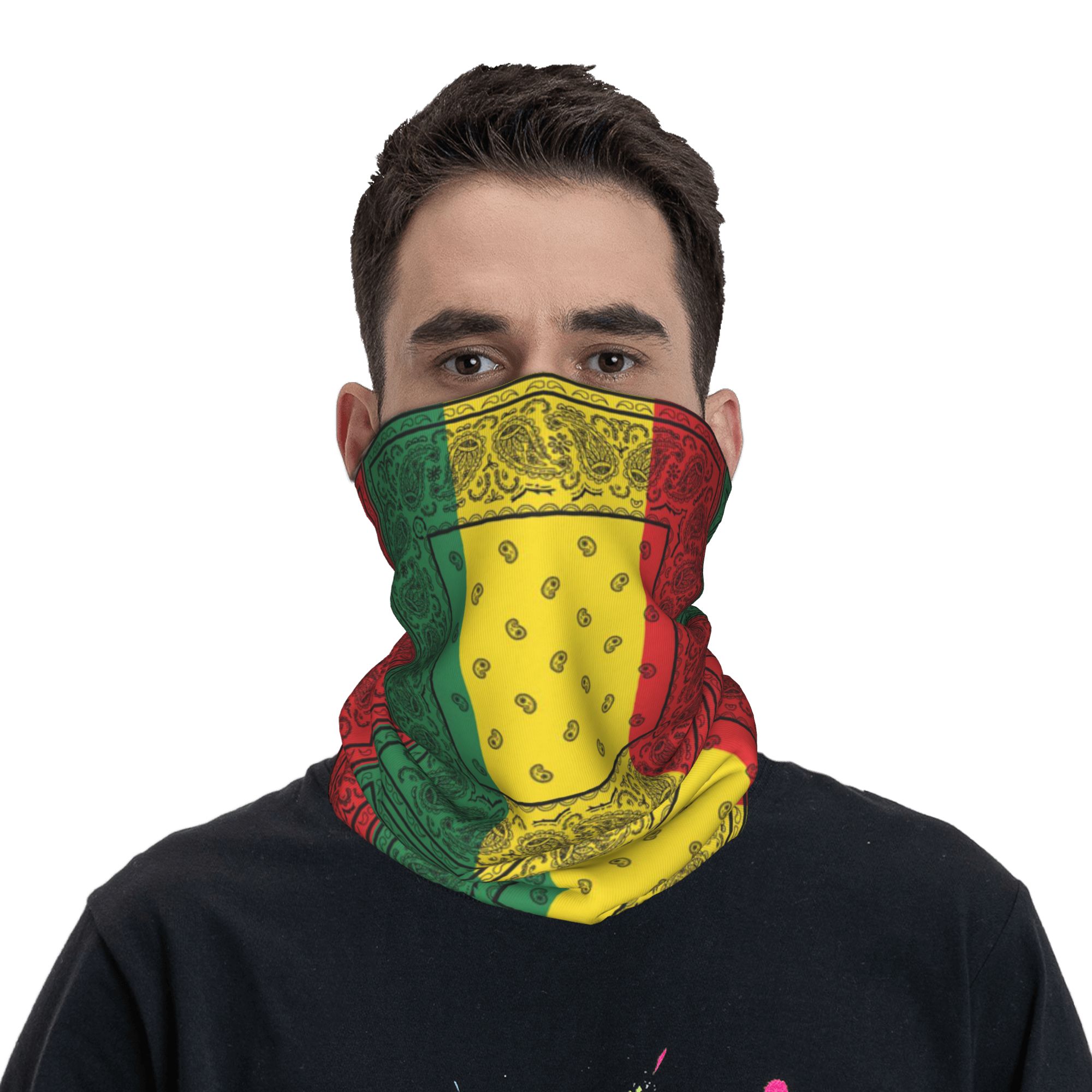 Cycling Headwear - African Rasta Jamaican Paisley Bandana Neck