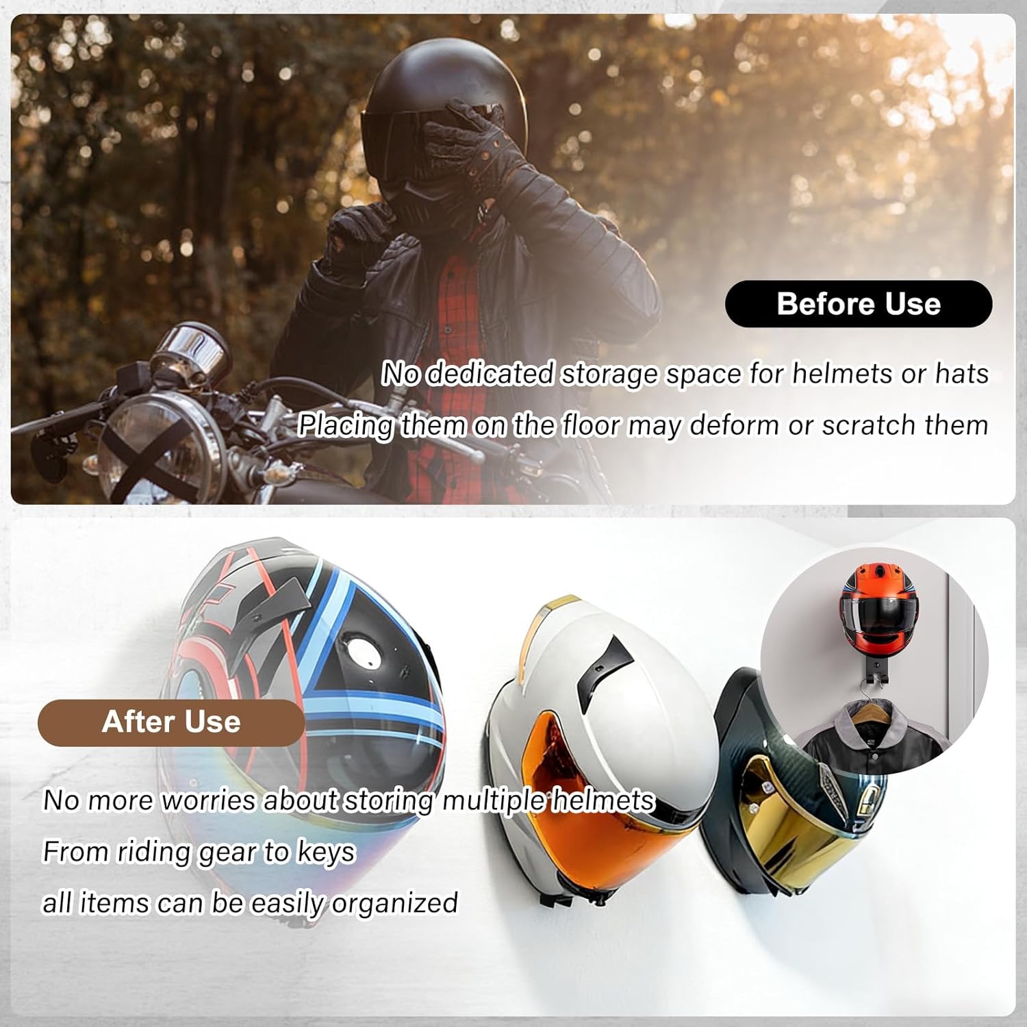 Motorcycle Helmet Holder Wall  - đánh giá và giá Cycling Gear Wall Hanger